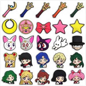 1pcs Anime Sailor Moon PVC Shoe Charms Crocs Magic Girls Shoe Accessories Clog Decorations for Crocs - Crocs Charm
