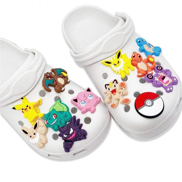 1pcs Croc Charms Hot Anime Game Pokemon Accessories Shoe Decoration Pikachu Pins Elegance for Girls Boys 6 - Crocs Charm