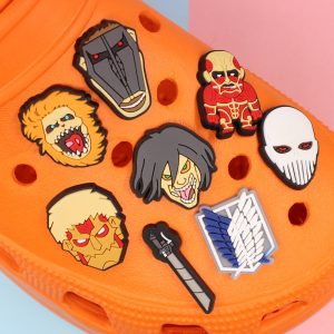 Anime Attack on Titan Shoes Charms PVC Slippers DIY Accessories Cartoon Giant Buckle 1pcs Jibz Charms - Crocs Charm
